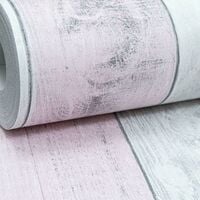 Rustic Paint Wood Grain Panel Effect Grey Blush Pink Wallpaper Cabin Wood Plank - Pink, Beige, Grey