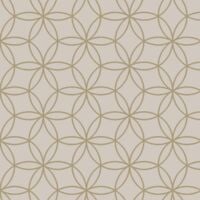 Geometric Beige Metallic Gold Circular Holden Diso Feature Wallpaper - Beige, Gold