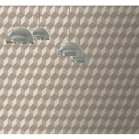 NEW LUXURY MURIVA CUBIX 3D EFFECT SQUARES CUBES GEOMETRIC VINYL WALLPAPER BEIGE J43707