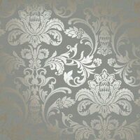 Holden Glistening Damask Metallic Rose Gold Grey Statement Wallpaper 12712