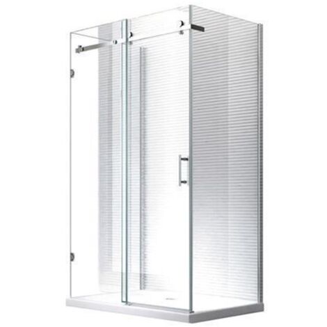 Glaszentrum Hagen - 120x90x195 cm - cabine de douche relevable - cabine de douche - 8mm - verre ESG avec receveur de douche + siphon