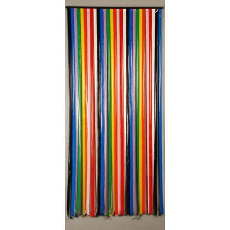Rideau de porte multicolore 100 x 200 cm – 32 lanières en EVA – Installation facile avec crochets fournis – Pour intérieur et extérieur – Confortex (1/3)