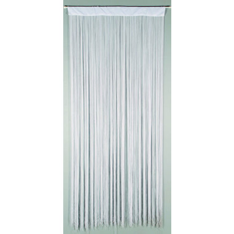 Rideau de porte string blanc 90 x 200 cm – 360 lanières en polypropylène – Protection contre les insectes – Installation facile – Confortex
