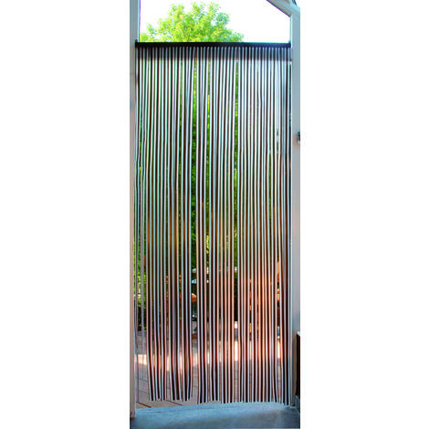 Rideau Chenille 120x230 cm Porte D'entrée Protège Du Soleil Anti-Mouches  Lavable Réglable Marron