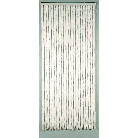 Rideau de porte anti-mouches 90 x 205 cm – Lanières en polypropylène – Installation facile avec crochets – Couleur blanche – Confortex