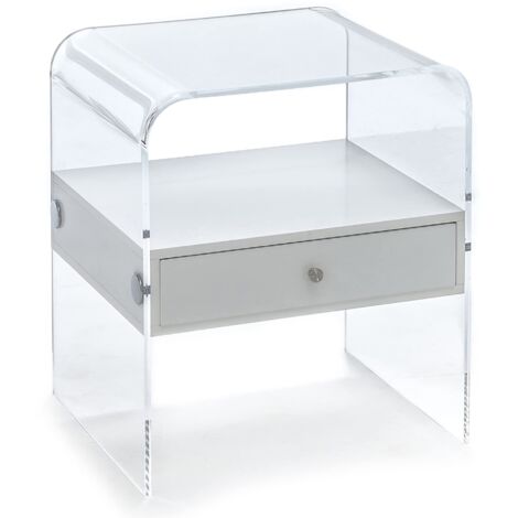 Mophorn Tavolino in acrilico, tavolino in lucite trasparente a forma di