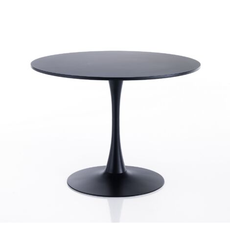 Tavolo rotondo effetto legno laccato nero cm. H.74 x Ø.90 (1/3)