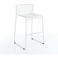 Set 2 sgabelli da esterno in acciaio bianchi cm. H.90 x L.55 x P.51