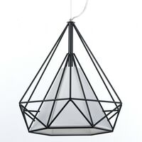Lampadario in metallo nero cm. H36 Ø38