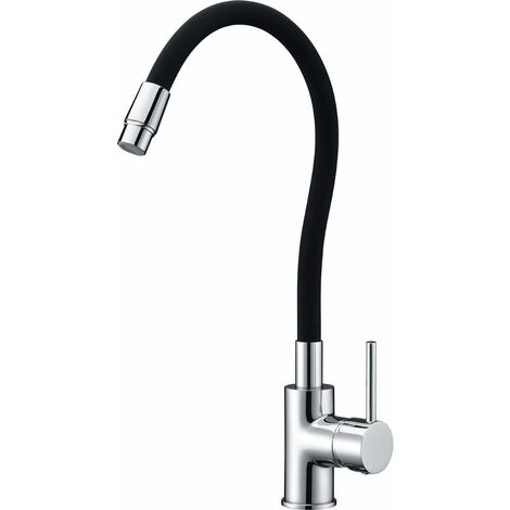 Grifo de cocina tubo flexible negro mate Serie Verona - IMEX