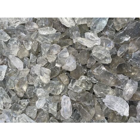 Granulati di Vetro Grigio decorazione Giardino Vasi pietre 1-3 cm sacchi da 5 kg effetto cristallo