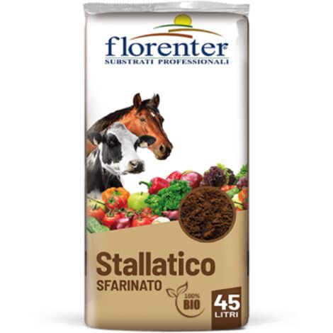 Stallatico sfarinato concime organico biologico azotato ammendante naturale in sacco da 50 litri