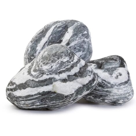 Sassi ciottoli bianco grigio Angel Stone in pietra naturale 200-400 mm 10 kg decorazione giardino pietre colorate