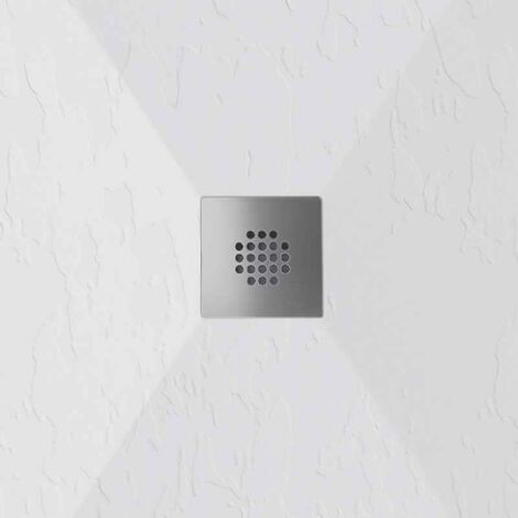 Plato de ducha pizarra DEXA blanco 90x190 cm rejilla acero inox. (1/5)