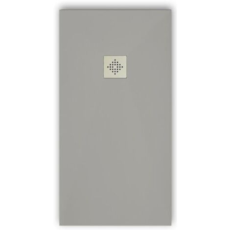 Plato de ducha pizarra PURE gris 90x190 cm rejilla acero inox. (1/5)