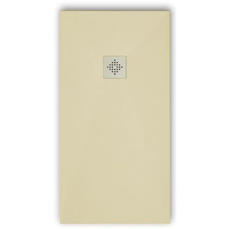 Plato de ducha pizarra PURE crema 90x190 cm rejilla acero inox. (1/5)