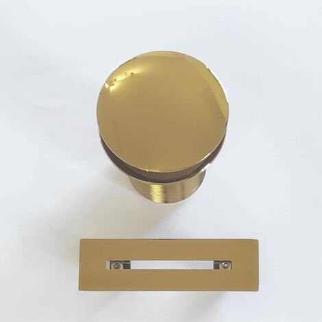 Válvula y tapa de rebosadero para bañeras en dorado brillante