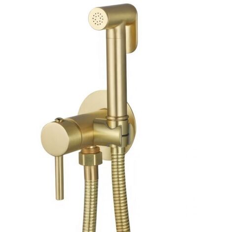 Grifo de bidet empotrado ORANI redondo dorado cepillado