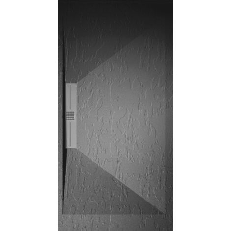 Plato de ducha pizarra EDIS antracita 90x190 cm rejilla acero inox. (1/5)