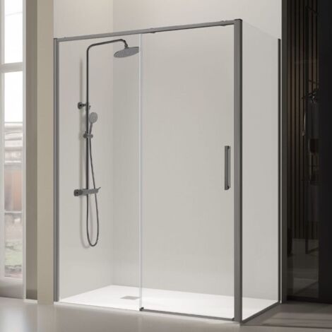 Frontal de ducha + Puerta Corredera 118-120.6  cm DELTA Gun Metal (1/5)
