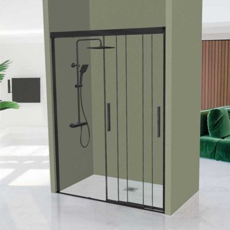 Frontal de ducha 3 Puertas Correderas ESTRELLA Negro (1/3)