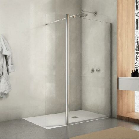 Panel Fijo de ducha + Puerta abatible SMITH Cristal transparente (1/5)