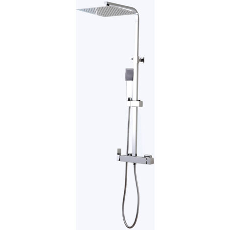 VALAZ Barra de ducha monomando cuadrada cromada serie Segura - 25cm