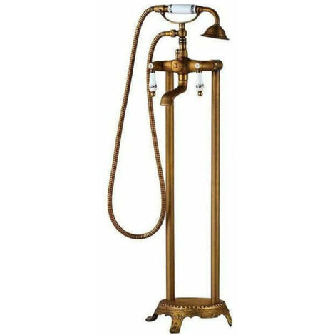 Grifo bañera de pie retro FLORINA dorado envejecido (1/5)