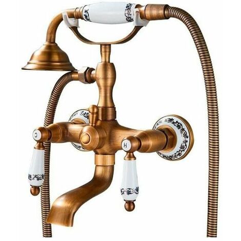 Grifo bañera retro FLORINA dorado envejecido