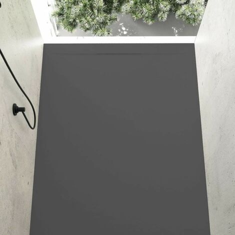 Plato de ducha gris antracita RAL7011 con efecto piedra pizarra