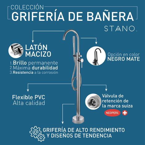 Grifo monomando sobre SUELO bañera/ducha DEBRIO negro mate – Entorno Baño