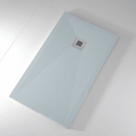 Plato de ducha pizarra ONDA ceniza  80x80 cm rejilla acero inox. (1/5)