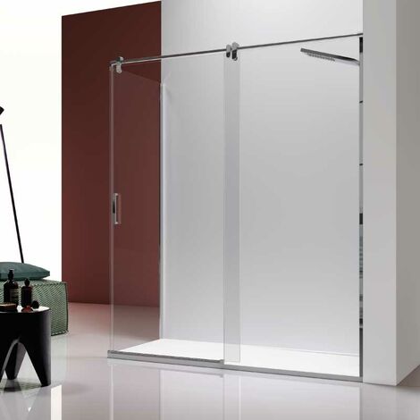 Frontal de ducha + Puerta Corredera 160 cm SLIM perfil Cromado Pared lateral: 66 - 69 cm (1/3)