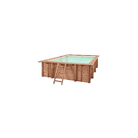 Piscina in legno fuori terra rettangolare JARDIN CARRE 470 sabbia