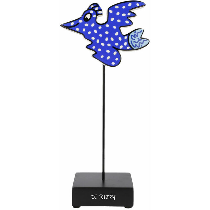 Goebel Figur James Rizzi - Skulptur, Blau, Snow Porzellan, Bird, Pop 26103191 Art