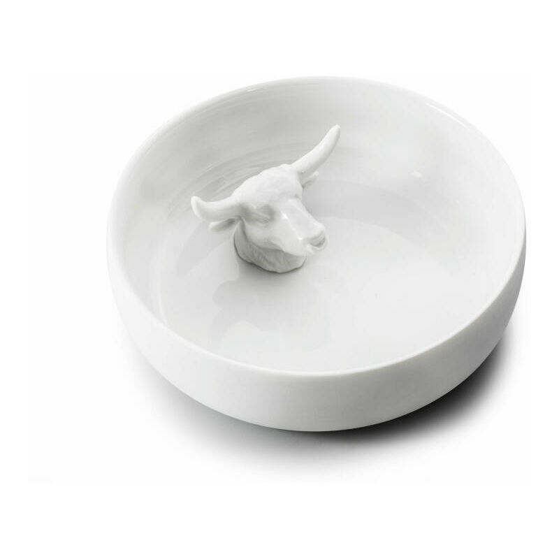 Donkey Products Zoo Bowls El Toro, Schale mit Stierkopf, Porzellan, Weiß,  19 cm, 210127