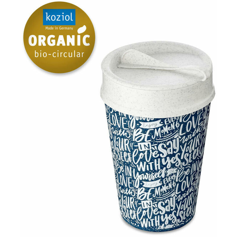 Koziol Thermobecher Iso Love ml, Kunststoff, 400 Letter, Night To Go Nature Isolierbecher, 8008709 Blue