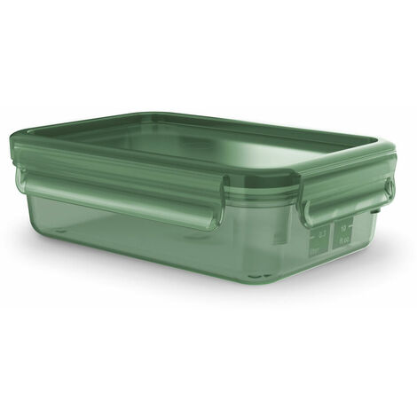 EMSA Clip & Close Eco Frischhaltedose, Vorratsdose, Brotdose,  Aufbewahrungsdose, Kunststoff, Grün, 0.8 L, N11702 | Frischhaltedosen
