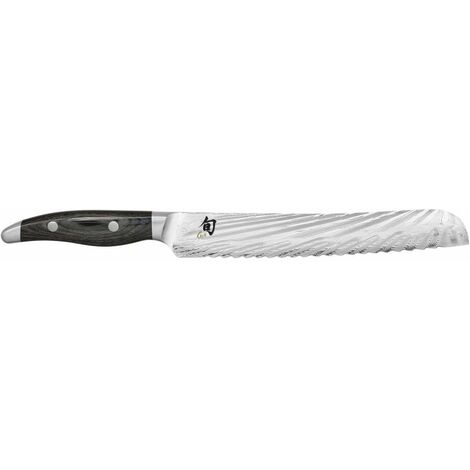 Kai Messer Shun Nagare Brotmesser, Brötchenmesser, Küchenmesser, Messer, 23 cm, Damaszener Stahl, NDC-0705
