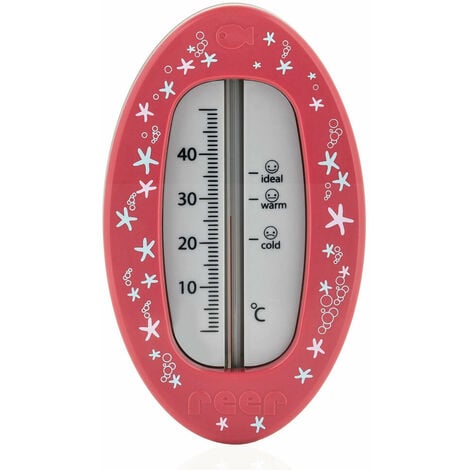 reer Badethermometer Oval, Bade Thermometer, Badewasser Temperaturmesser,  Beerenrot, 24114