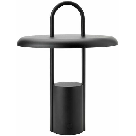 Stelton LED-Leuchte Pier Black, drahtlos, Ladung via USB, Eisen,  Kunststoff, Schwarz, 25 cm, 614