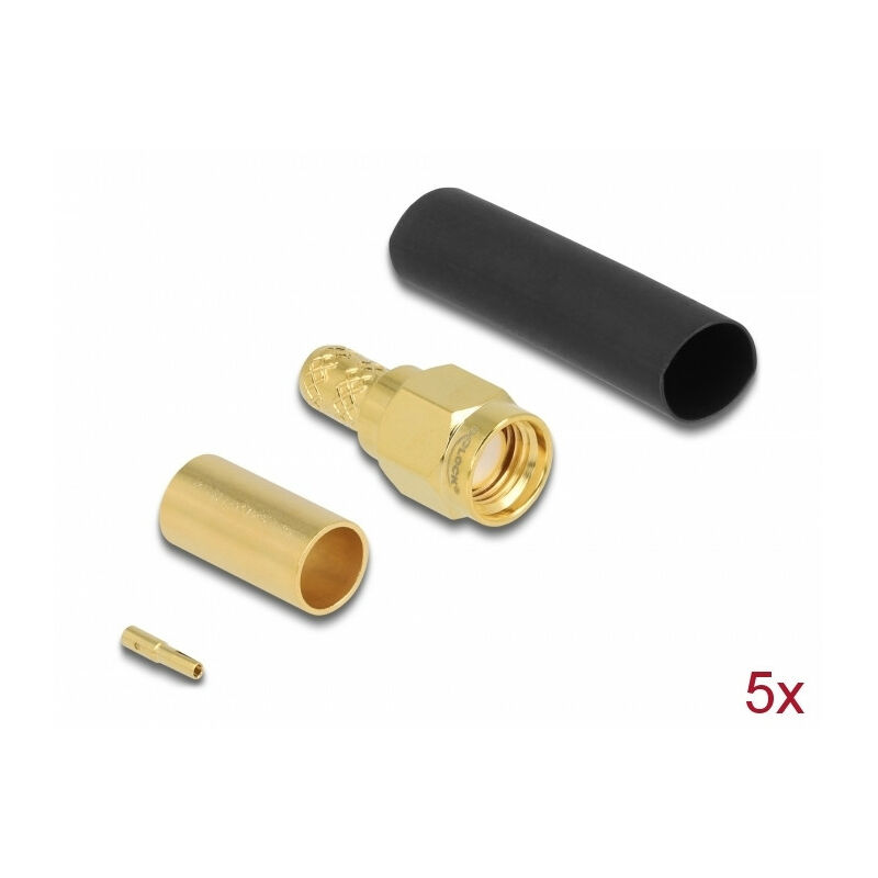 Delock RP-SMA Stecker Zum Crimpen LMR200 Mit Passendem Schrumpfschlauch Antennenkabel Antennenkabel 17240184