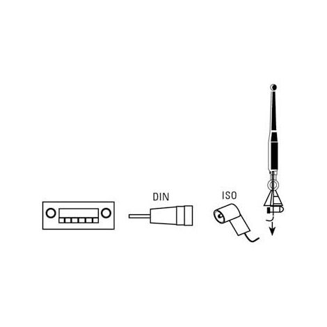 Hama Antennen-Adapter DIN Auf ISO - Adapter Für Autoradio Antennenanschluss
