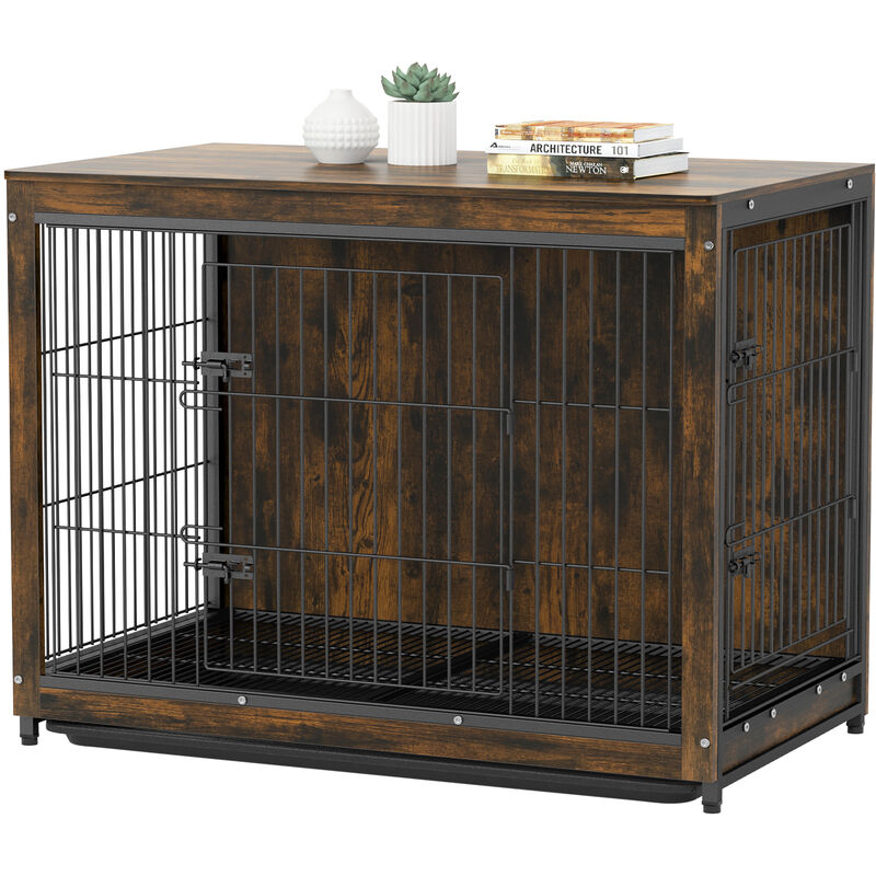 Große Hundebox Als Möbelstück – Mit Tischplatte & Schubladen, 102,9x59,2x89,9 Cm