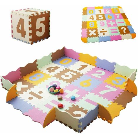 Kinder Puzzlematte 36 Teile mit Zahlen 0-9 incl Rand EVA