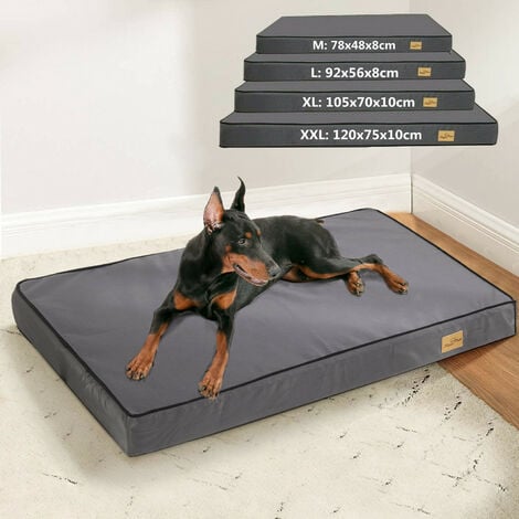 XXL Orthopädisches Hundebett Gelenkschonend Hunde Kissen Matratze Schlafplatz für schwere Hunderassen bis 55kg - Grau 120x75x10cm