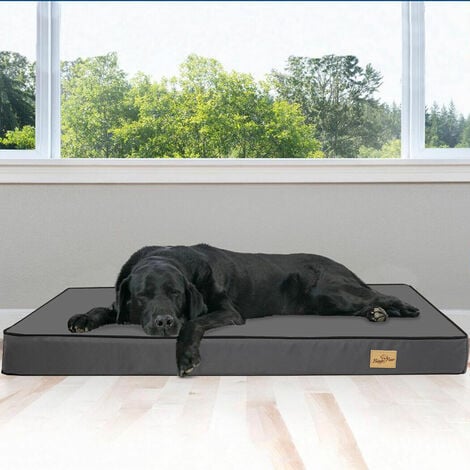 XXL Orthopädisches Hundebett Gelenkschonend Hunde Kissen Matratze Schlafplatz für schwere Hunderassen bis 55kg - Grau 120x75x10cm