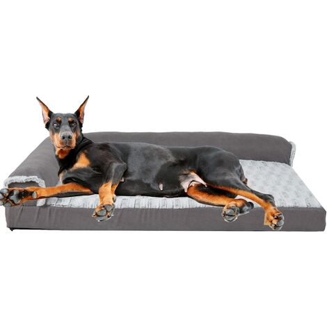 Hundebett groß Hunde, orthopädisches waschbares Hundebett, L-Form Hundesofa Hundekissen XXL 135x100x28cm