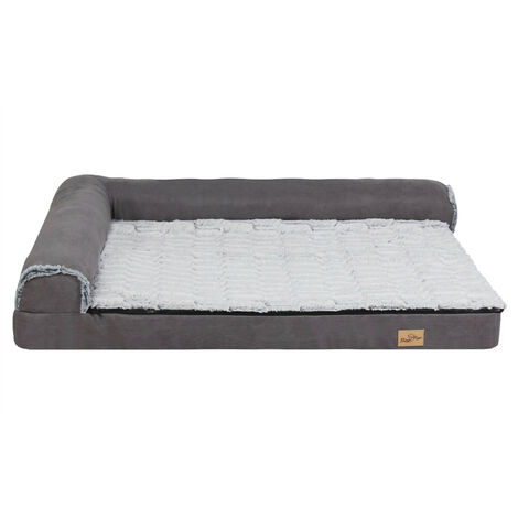 Hundebett groß Hunde, orthopädisches waschbares Hundebett, L-Form Hundesofa Hundekissen XL 120x90x25cm