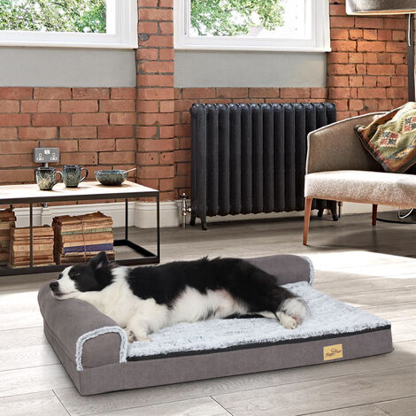 Hundebett gro Hunde, orthopdisches waschbares Hundebett, L-Form Hundesofa  Hundekissen XL 120x90x25cm